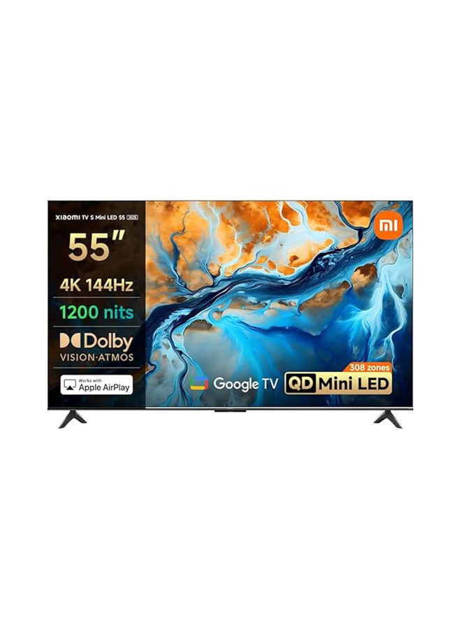 TV S Mini LED 55" 2025 | 4K QD-MiniLED | 144Hz refresh rate | Dolby Audio/Dolby Atmos/DTS-X | Powerful AI engine for image enhancement L55MASPLME Black