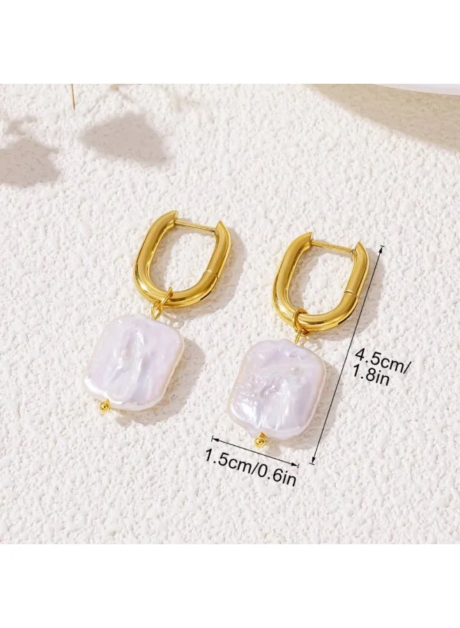 Sosha Elegance Flat Pearl Dangler Earrings – Elegant Drop Design for Women