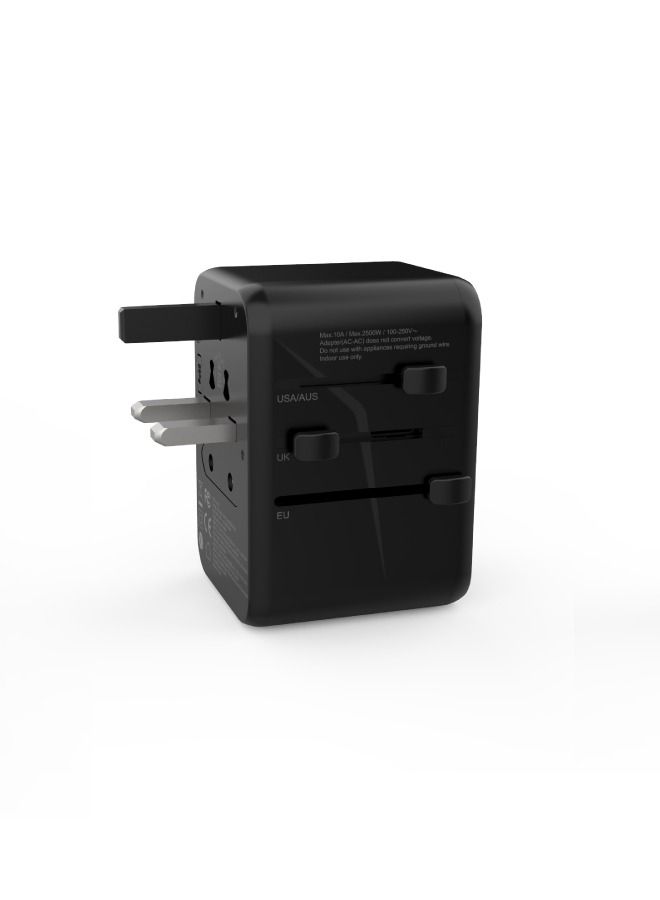 blupebble Passport Two 65W World Travel Adapter | 2 USB-C PD & 2 USB-A QC 3.0 Ports | Universal Power Plug for EU/UK/US/AU – Fast Charging for Phones, Laptops & Tablets - Image 2