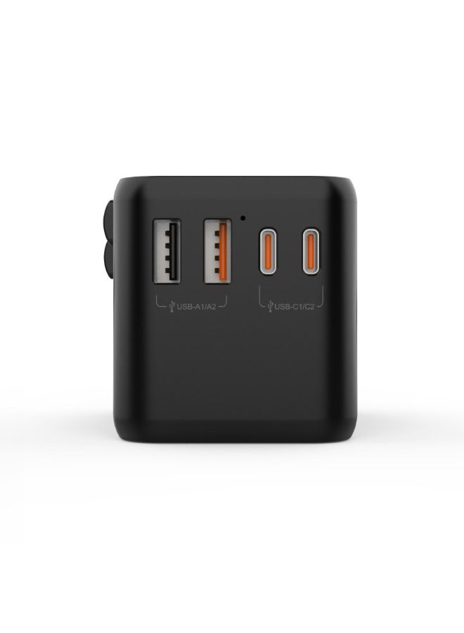 blupebble Passport Two 65W World Travel Adapter | 2 USB-C PD & 2 USB-A QC 3.0 Ports | Universal Power Plug for EU/UK/US/AU – Fast Charging for Phones, Laptops & Tablets - Image 3
