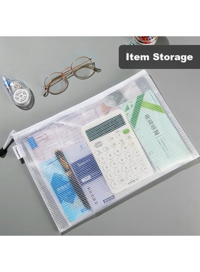 Kingdee A4 Grid Zipper Pouches, 5-Pack, Transparent Document Folders, Subject Classification Pouches, Office Supplies, Waterproof File Protectors - Image 3