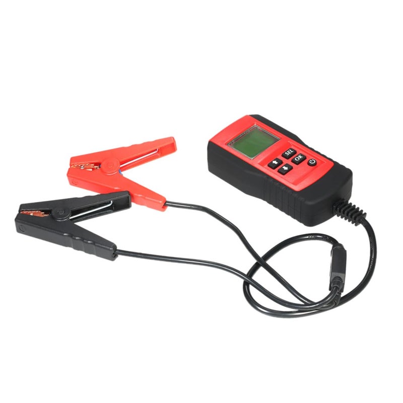 Compact Car Battery Tester Analyzer Tool with LCD Display for Accurate Voltage Resistance Measurement - Image 2
