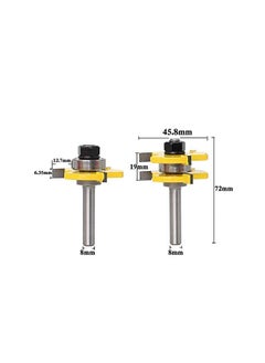 SCIENISH mm Shank 2 Bit Tongue and Groove Router Bit Set Wood Milling Cutter flooring knife  - Image 2