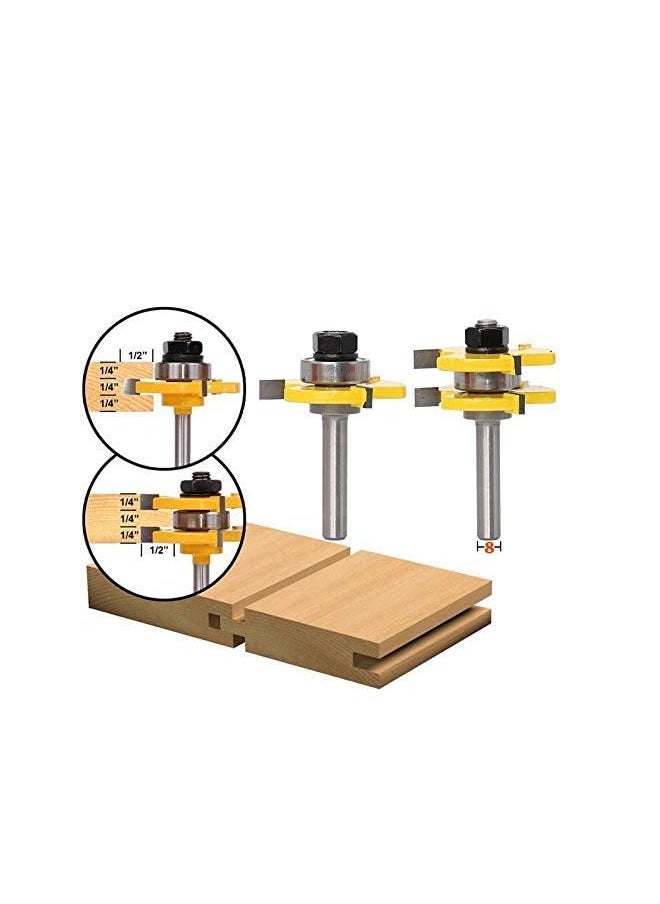 SCIENISH - mm Shank 2 Bit Tongue and Groove Router Bit Set Wood Milling Cutter flooring knife - Image 1