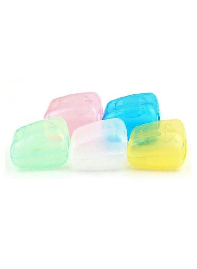 BWESOO 5Pcs Random Color Toothbrush Head Case Portable Travel Hiking Camping Box Tube Toothbrushes Protector Protective Caps, Toothbrush Travel Containers - Image 1