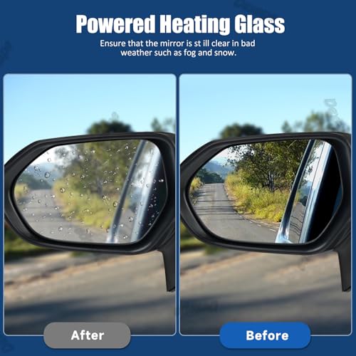 Dexepe Driver Side Mirror Assembly Compatible with Toyota Corolla 2020-2025 Heated Power Adjustable Glass Replace 8794012L00, TO1320392, 8794002929, 8794002917 Black (5Pin Left) - Image 3