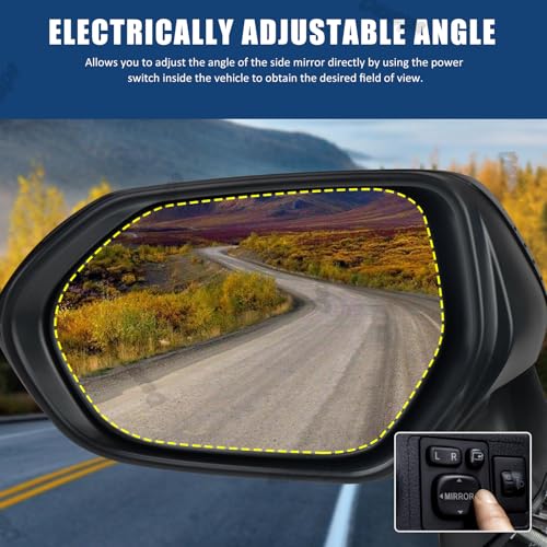 Dexepe Driver Side Mirror Assembly Compatible with Toyota Corolla 2020-2025 Heated Power Adjustable Glass Replace 8794012L00, TO1320392, 8794002929, 8794002917 Black (5Pin Left) - Image 4