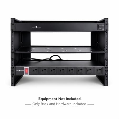 Ares Vision 12U Patch Panel Bracket Wall Mount Rack for 19” Networking Equipment, Expandable Depth 9.5” to 15.5”, Rack Mount, 100lbs Capacity, Perfect for Servers, Sound & Security Equipment! (12U) - Image 2