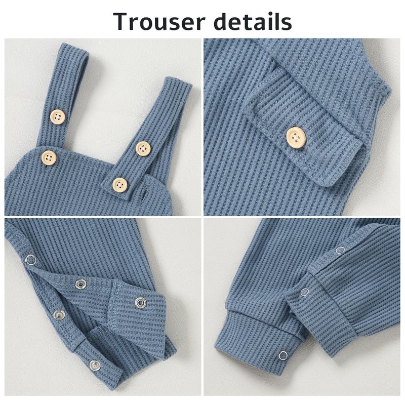 CARETOO Infant Baby Boys Pants Outfits Set Long Sleeve Fall Outfits For Boys Striped Sweatshirts Clothes Set Fall Winter - Image 2