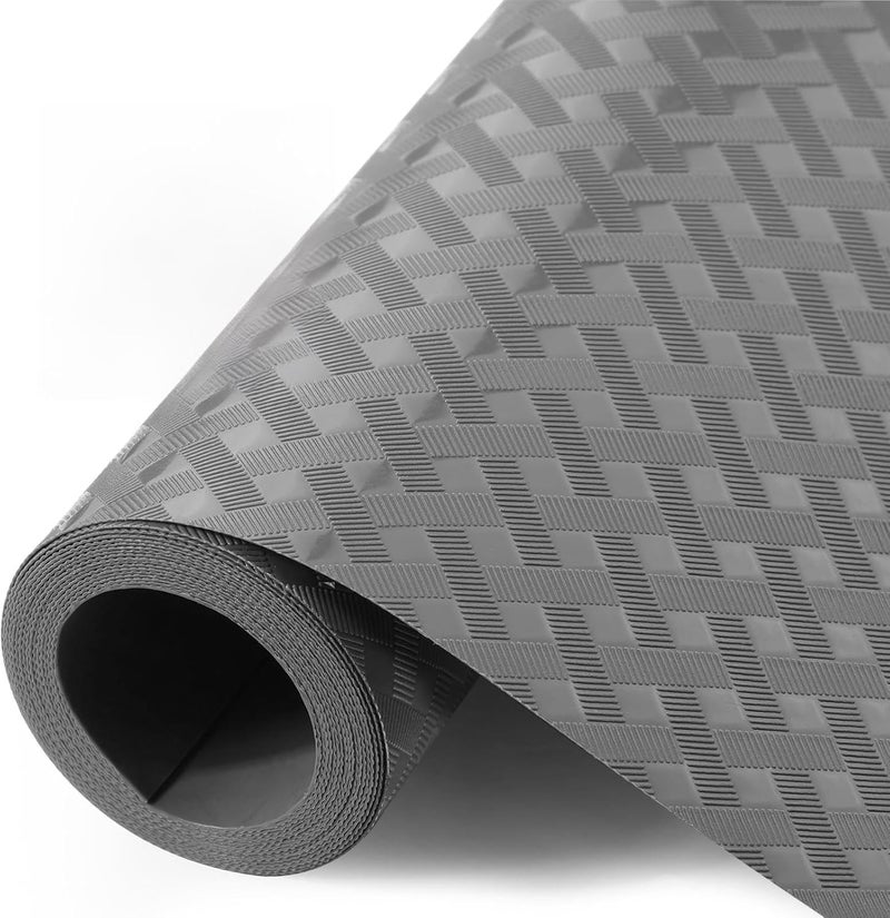 hotut Shelf Liners,Waterproof Shelf Liner,Kitchen Drawer Liner Drawer Mats,Oil-Proof,Anti-Slip Non-Adhesive,Plastic EVA Material BPA Free,Cupboard Cabinet shelf protector (Grey/30cm x 150cm) - Image 1