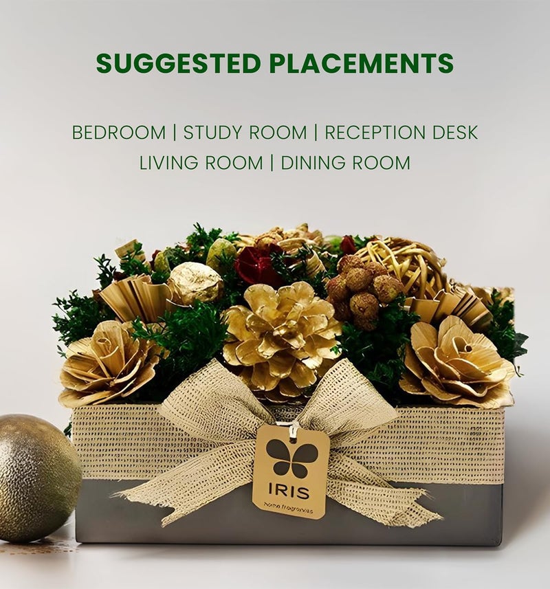 IRIS Dry Flower Table top is Handcrafted Potpourri Arrangement, an Ideal Tabletop Centerpiece. Ideal for Both Home and Office. Fragrance: Floral Garden - Image 4