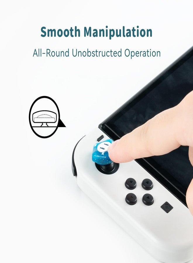 WISHAVEN Thumb Grip Caps Compatible with Nintendo Switch, Soft Silicone Joystick Cover for Nintendo Switch/OLED/Lite Controller, 4PCS - Wonder Flower - Image 3