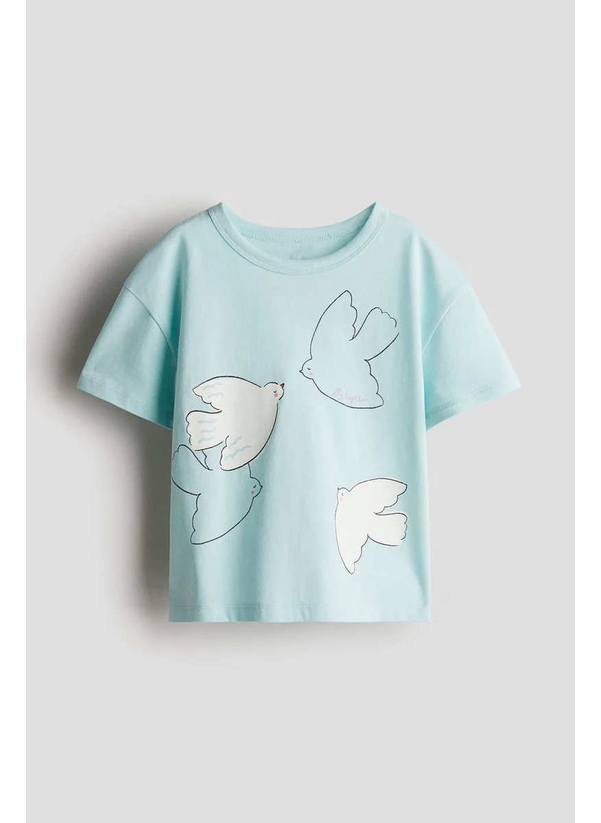 H&M Printed Jersey Top