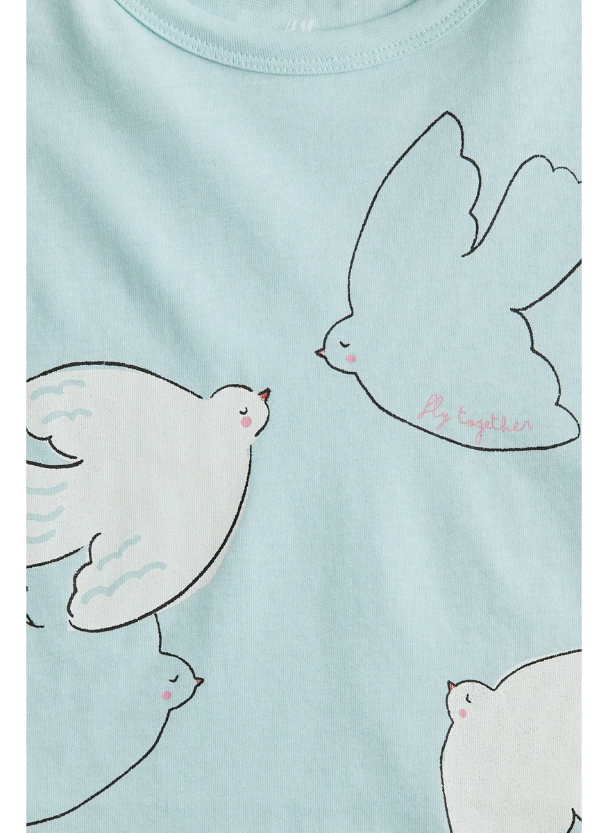 H&M Printed Jersey Top