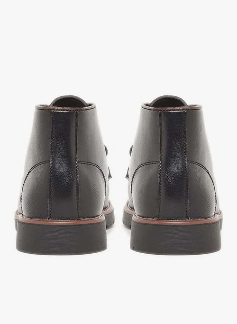 Styli black Men Black Leather Chukka Boots for Men | Best Price UAE