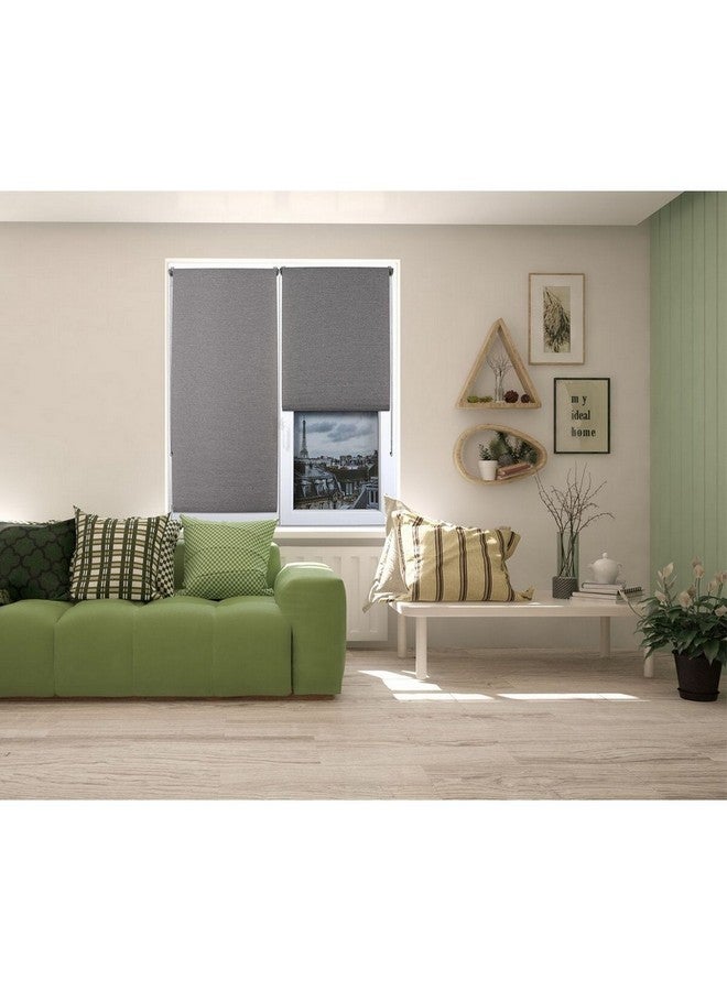 LUANCE Elegant Design Textured Blackout Roller Blinds Grey 120 x 180 cm 352612018093 - Image 4