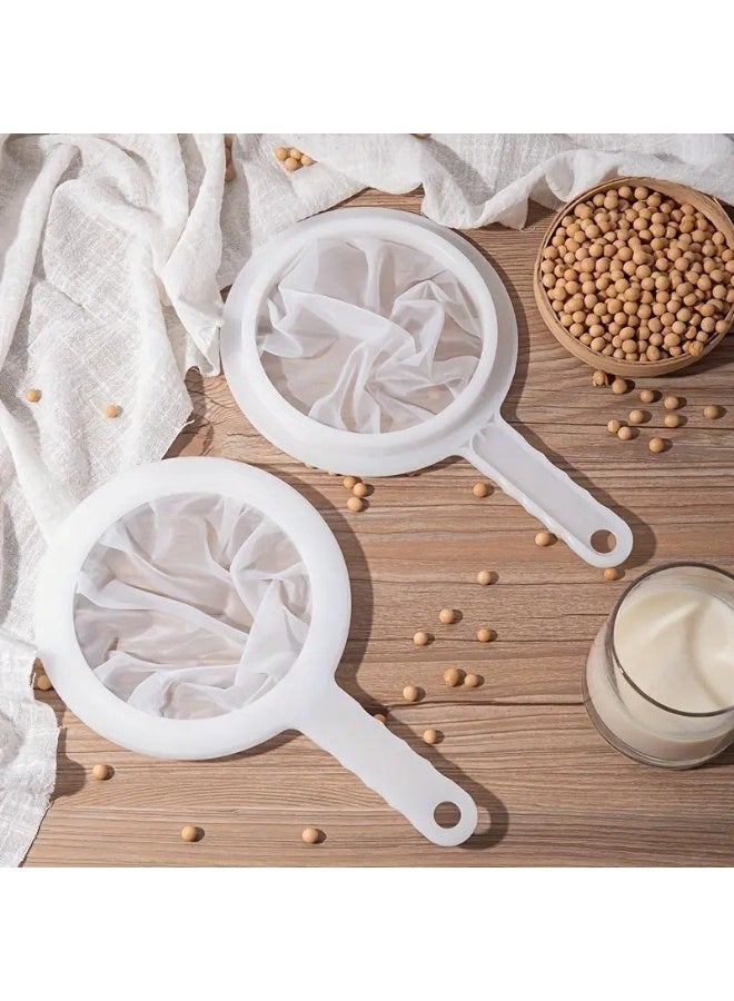 2 Pcs Plastic Mesh Colander with Handle Ultra Fine Mesh Strainer Food Juice Strainer Yogurt Mesh  (120/200 Mesh) - Image 1