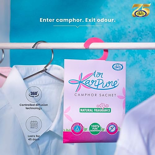 Cycle Karpure Camphor Sachet, Pack Of 4 - Room, Car and Air Freshener - Image 2