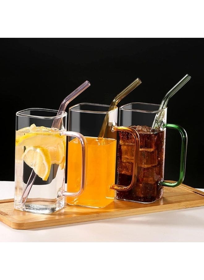 Generic Glass Square Mug with Bamboo Lid and Straw  - Image 4