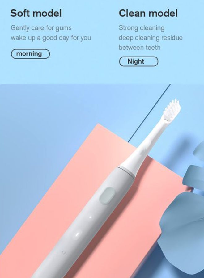 NIBEMINENT Ultrasonic Electric Toothbrush Grey/White 21.85x1.9x2.3cm - Image 3