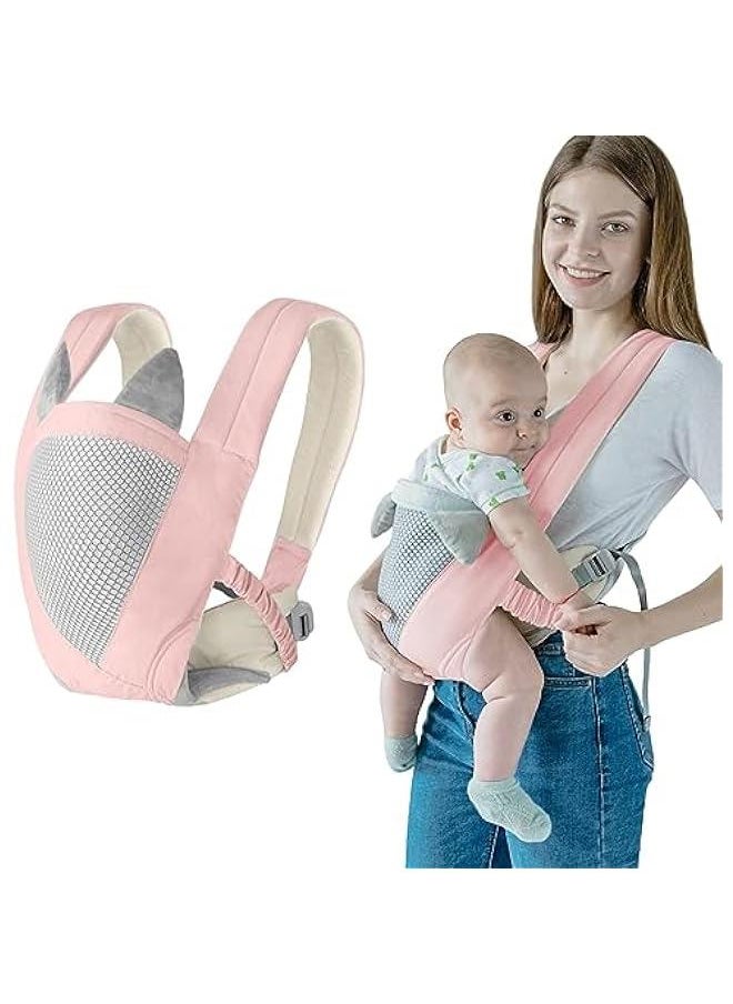 Gonice Baby Carrier, Multi-Functional 9 in 1 Baby Backpack Carrier, Shoulder Strap Grid Breathable Infant Sling for 3-36 Month Baby to Toddler Girl and Boy 7-40 lbs (Pink)  - Image 1