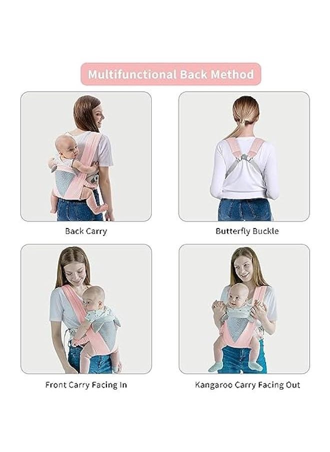 Gonice Baby Carrier, Multi-Functional 9 in 1 Baby Backpack Carrier, Shoulder Strap Grid Breathable Infant Sling for 3-36 Month Baby to Toddler Girl and Boy 7-40 lbs (Pink)  - Image 2
