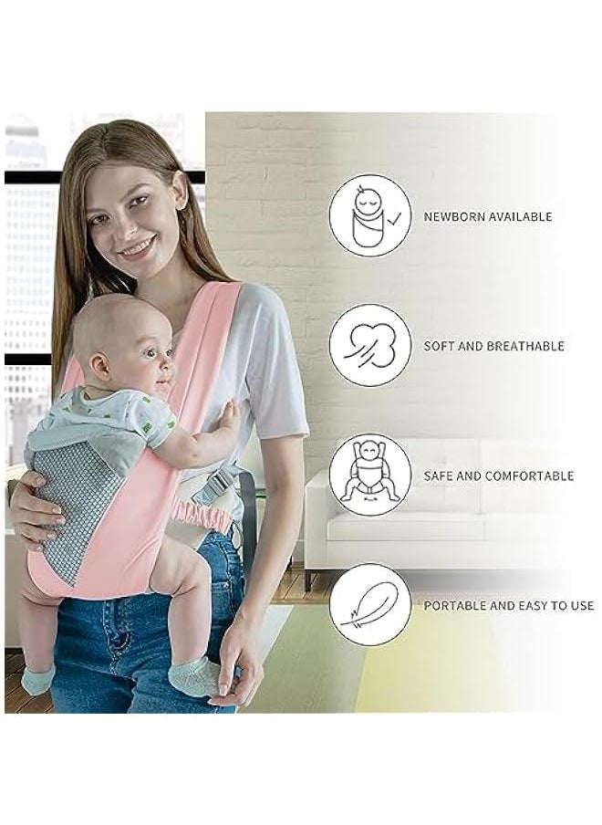 Gonice Baby Carrier, Multi-Functional 9 in 1 Baby Backpack Carrier, Shoulder Strap Grid Breathable Infant Sling for 3-36 Month Baby to Toddler Girl and Boy 7-40 lbs (Pink)  - Image 4