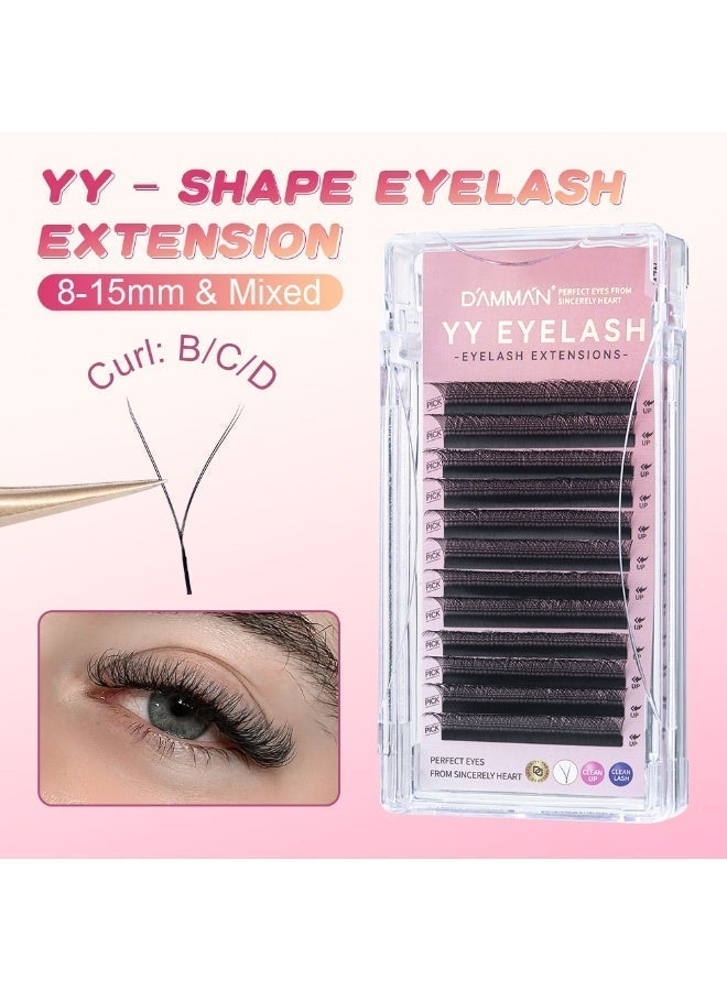 D'AMMA'N YY 3D Eyelash Extensions Soft Natural Volume Lashes C/D/B Curl 8–15mm Mixed Length Professional Lash Fans - Image 5