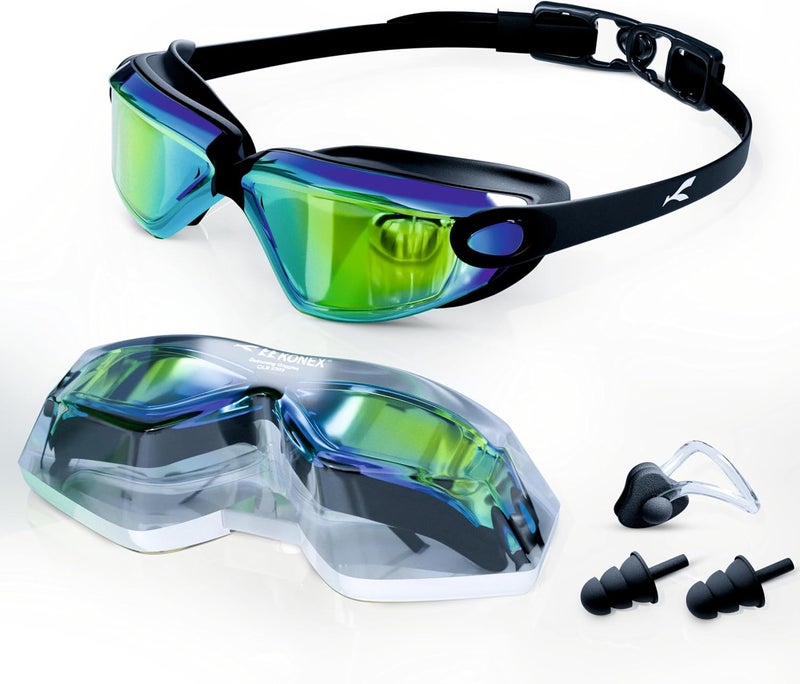 KONEX Anti-Fog Swimming Goggles for Men and Women | Adjustable Sports Eyewear for Swimming, Training and Pool Sessions - Image 1