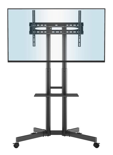 Portable TV Stand Mobile TV Stand For 32-65 In Plasma/LCD/LED Home Display Rolling Floor TV Cart VESA 200x200 To 600x400 TV Trolley On Wheels With Shelf Max Loading Capacity 50kg