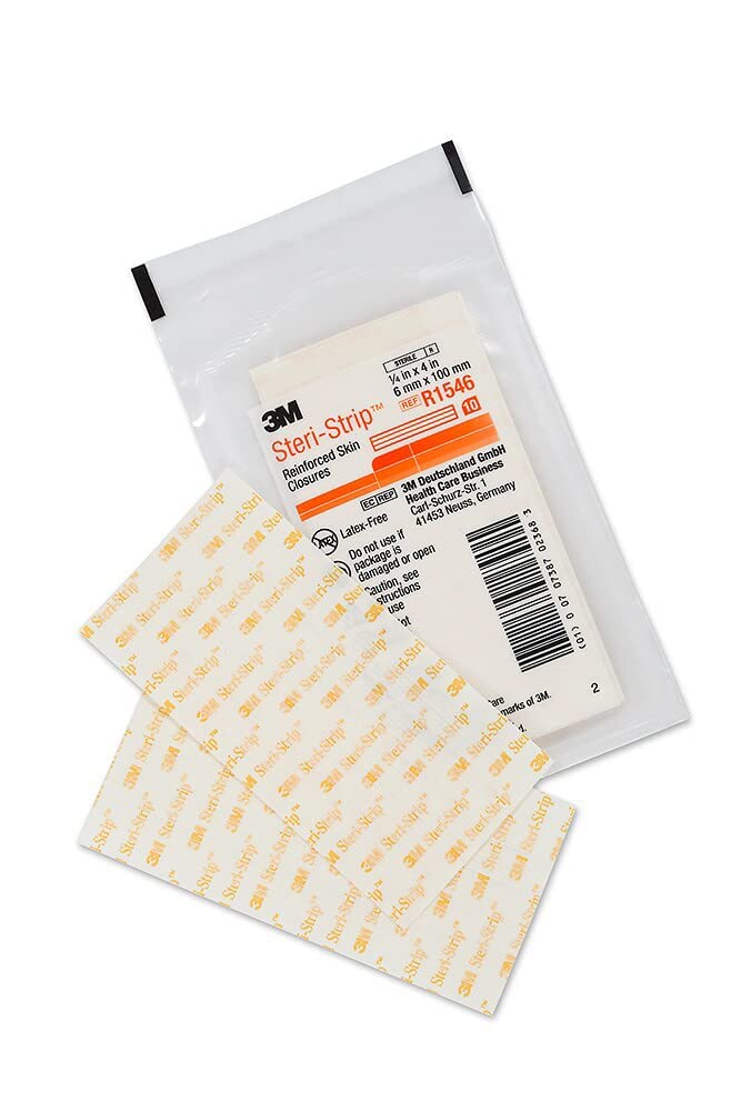 3Mâ„¢ Steri-Stripâ„¢ Reinforced Adhesive Skin Closures, R1546, 1/4 in x 4 in (6 mm x 100 mm), 50 Bag/Carton, 4 Carton/Case - Image 1