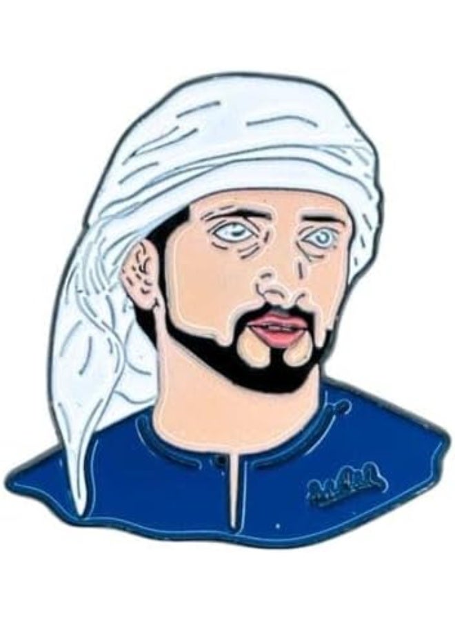 RYN 2 قطع شارة معدنية ملصق ثنائي الأبعاد لصورة الشيخ حمدان بن راشد آل مكتوم - Image 1