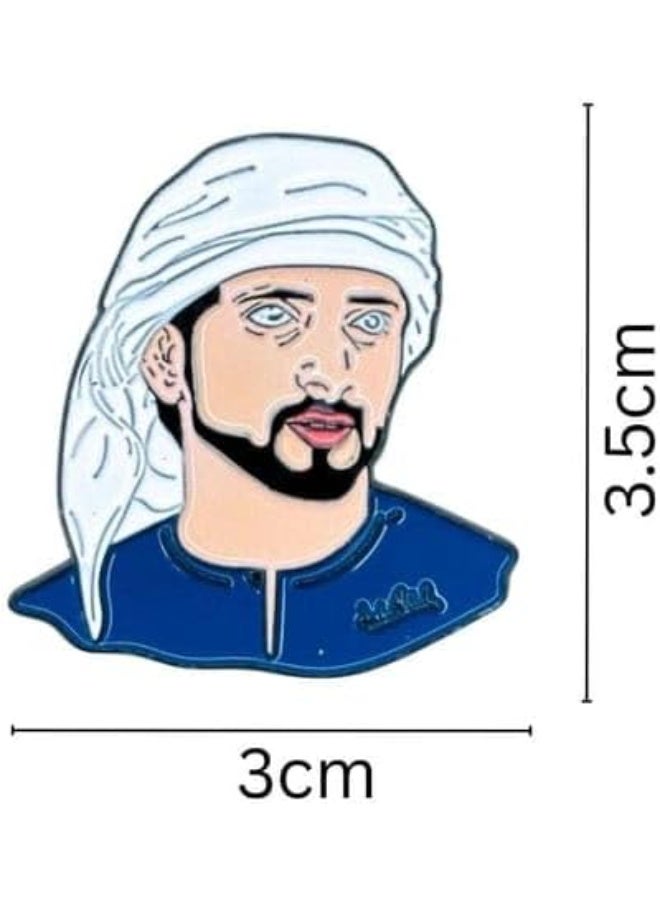 RYN 2 قطع شارة معدنية ملصق ثنائي الأبعاد لصورة الشيخ حمدان بن راشد آل مكتوم - Image 2