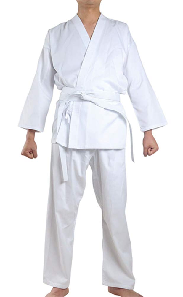 NAMAZU Karate Uniform for Kids and Adult, Lightweight Karate Gi Student Uniform with Belt for Martial Arts Training - White - Image 1