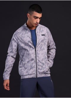 Technosport Men Printed Slim Fit Mock Neck Sports Jacket with TS FLEXI by Styli  - Image 1