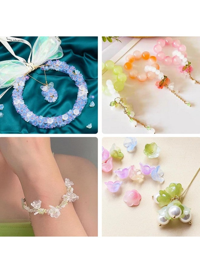 MaehSab Glass Flower Beads For Jewelry Making, Maehsab Colorful Trumpet Flower Crystal Loose Glass Beads, Bell Flower Spacer Beads Bulk, For Diy Beading Projects, Bracelets, Necklaces, Earrings - Image 4