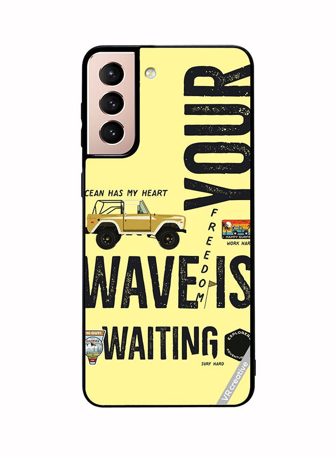 VR CREATIVE Protective Case Cover For Samsung Galaxy S21 5G Your Wave Is Waiting Design Multicolour - Image 1
