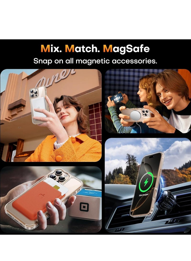 JAJEEK "Magnetic Case Compatible with iPhone 16 Pro – Anti-Yellowing Clear Case with MagSafe Compatibility, Includes 2-Pack Screen and Camera Protectors" - Image 5
