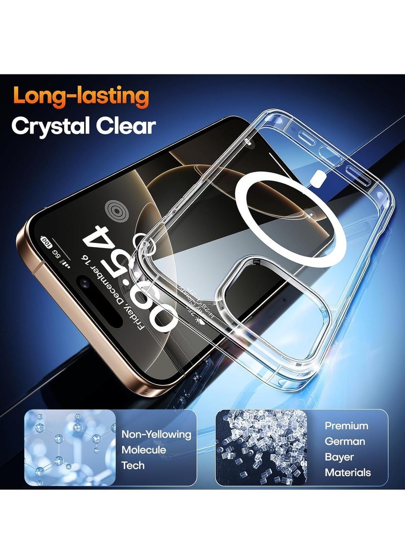 JAJEEK "Magnetic Case Compatible with iPhone 16 Pro – Anti-Yellowing Clear Case with MagSafe Compatibility, Includes 2-Pack Screen and Camera Protectors" - Image 4