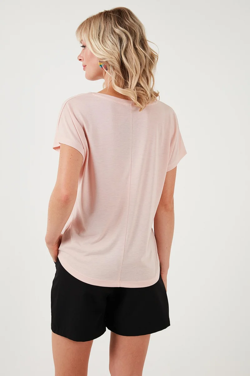 ليلا Printed Crew Neck Regular Fit T Shirt Women's T Shirt 6671005