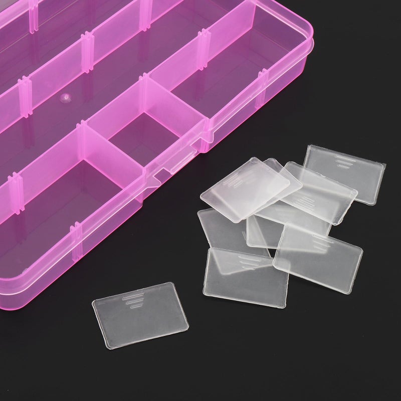 OriGlam 1pcs 17x10CM Plastic Organizer Storage Box with Adjustable Dividers, Jewelry Storage Container Box for Office Supplies Beads Crafts Fishing Tackles (Pink) - Image 4