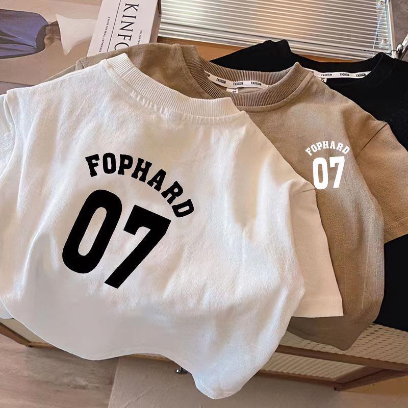 Boys Korean Children's T-shirt Half Sleeve Handsome New 2024 Summer New Children's Cotton Top - Image 2