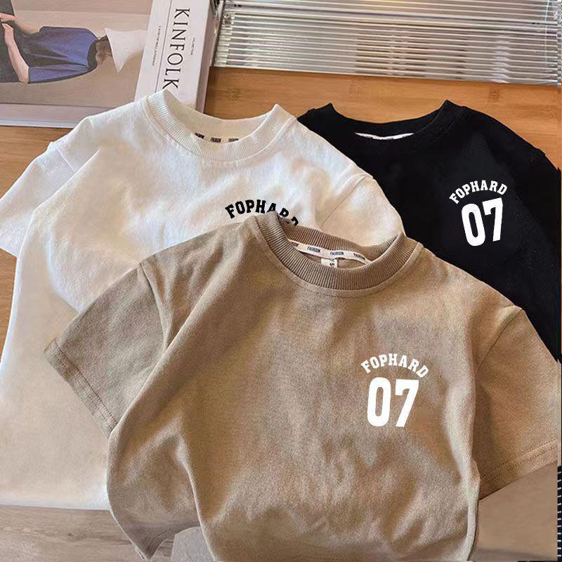 Boys Korean Children's T-shirt Half Sleeve Handsome New 2024 Summer New Children's Cotton Top - Image 5