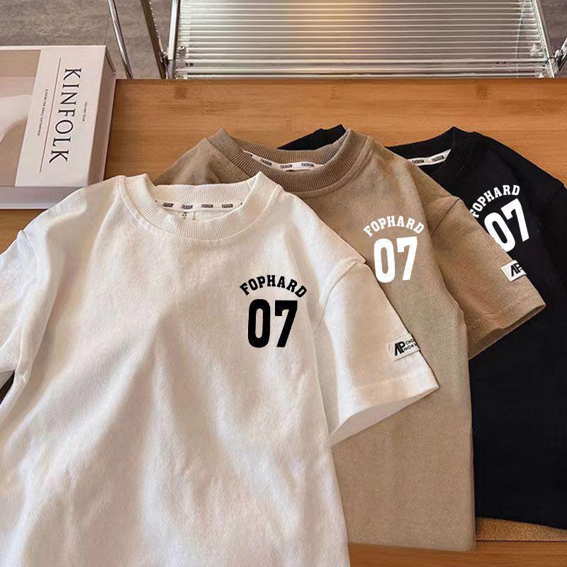 Boys Korean Children's T-shirt Half Sleeve Handsome New 2024 Summer New Children's Cotton Top - Image 4