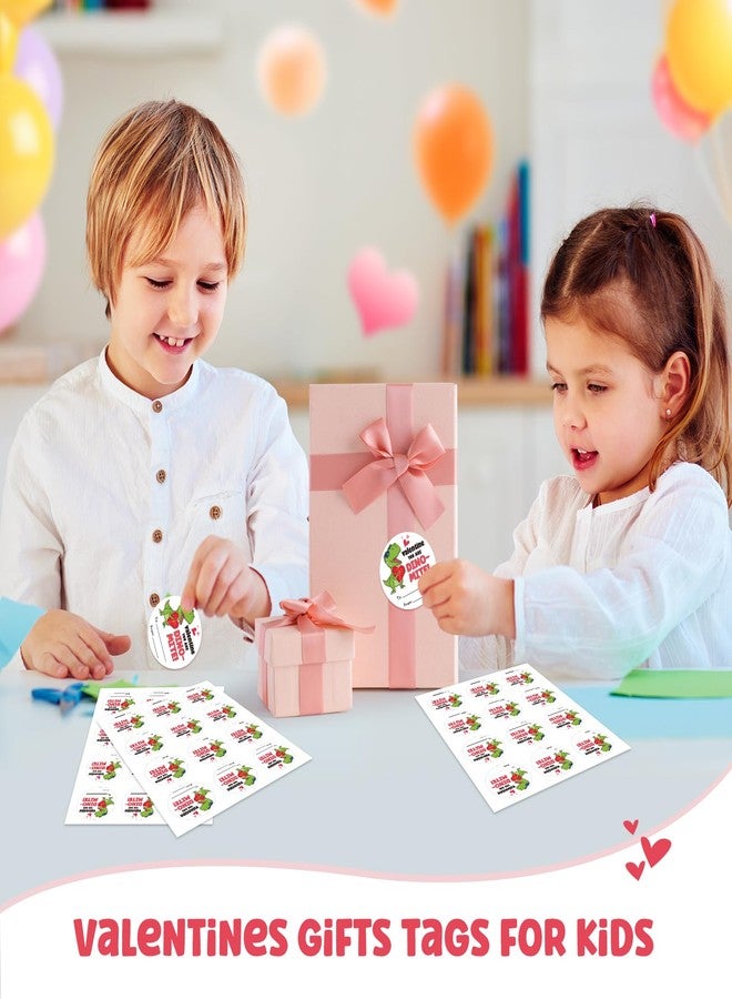 FLYAB Valentines Stickers for Kids 72PCS 1.5 Inch You are Dino-Mite Valentine Labels Circle Valentines Day Tags for Gifts to and from Gift Tags Envelope Seals - Image 4