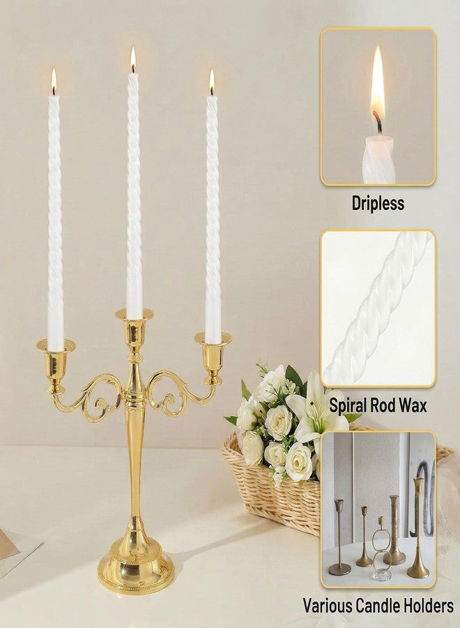 Bgtecho 12 Pack Spiral Taper Candles, 10 Inch White Tall Twisted Candlesticks, Dripless Unscented Thin Candle, Long Burning Smokeless Candles for Wedding Dinner Party Home Decor - Image 4
