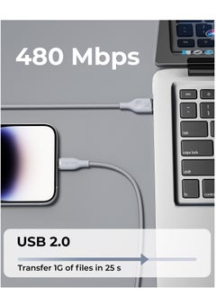 VOLTME iPhone Cable USB-A to Lightning 4ft (1.2m), Double Nylon Braided, Fast Charging 3A, Zinc-Alloy Connector, Compatible with iPhone 14/13/12 Pro Max/12/11 Pro/X/XS/XR/8 Plus, iPad, iPod, Durable Tangle-Free Cord, High-Speed Data Sync, Apple Charger Cable (Grey)  - Image 5