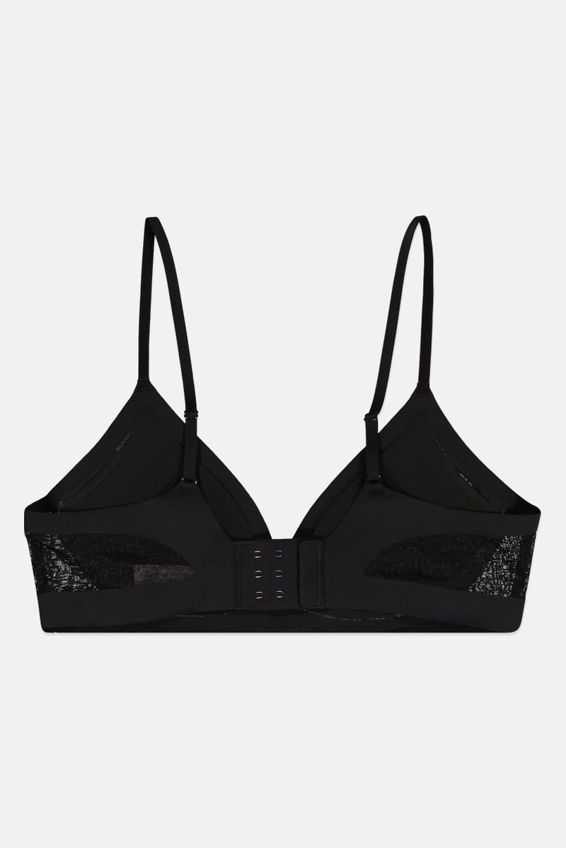 sloggi Women Textured Padded Triangle Bra, Black - Image 2