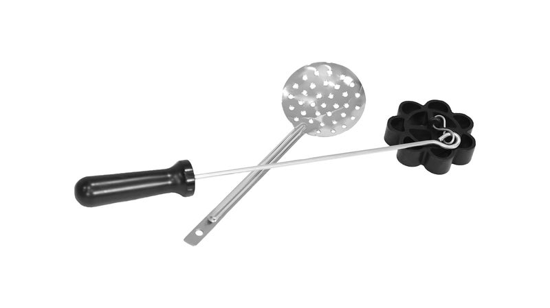 FLORA AND CO Non Stick Rose Cookie Maker, Achappam Maker, Achhu Murukku with Free Steel Skimmer Spoon - Image 1