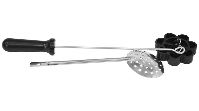 FLORA AND CO Non Stick Rose Cookie Maker, Achappam Maker, Achhu Murukku with Free Steel Skimmer Spoon - Image 3